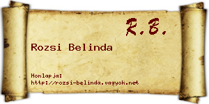 Rozsi Belinda névjegykártya